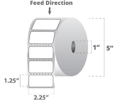 Zebra 2.25" x 1.25" DT Labels